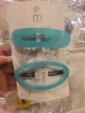 Melody 2-Piece Blue Geometric Hair Clip Set